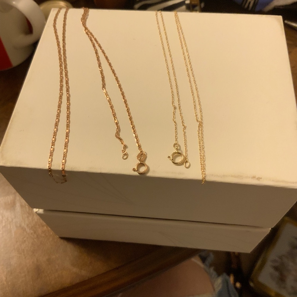 Two 14k (585) gold necklace